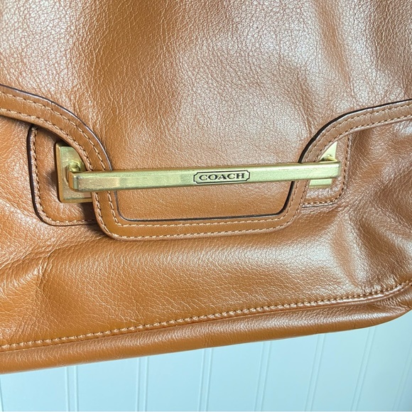 Coach Taylor Handbag F27481 Saddle Brown Leather Purse NOTE MAGNETIC CLOSURE - Picture 2 of 16